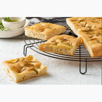 Focaccia with Rock Salt, Rock Salt & Roasted Garlic or Rock Salt & Tomato
